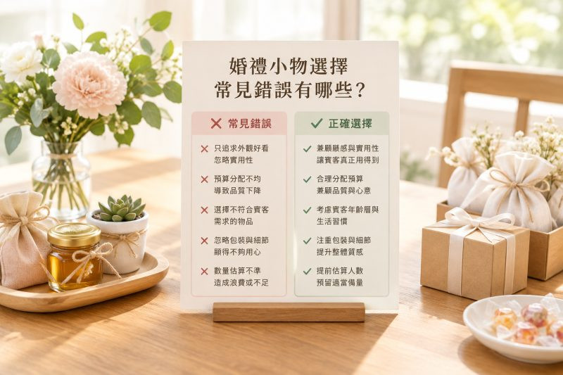 婚禮小物選擇常見錯誤有哪些比較表?|婚禮小物選擇 說明圖