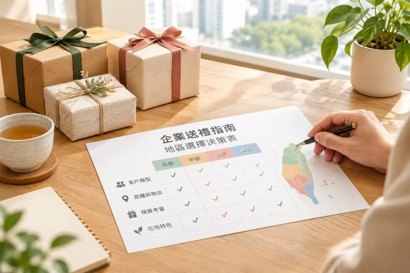 總覽：企業送禮指南的地區選擇決策表｜企業送禮指南 說明圖