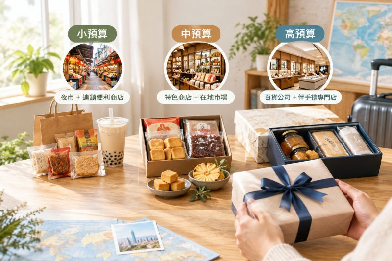 不同預算區間適合的選購地點組合|送外國朋友台灣伴手禮 說明圖