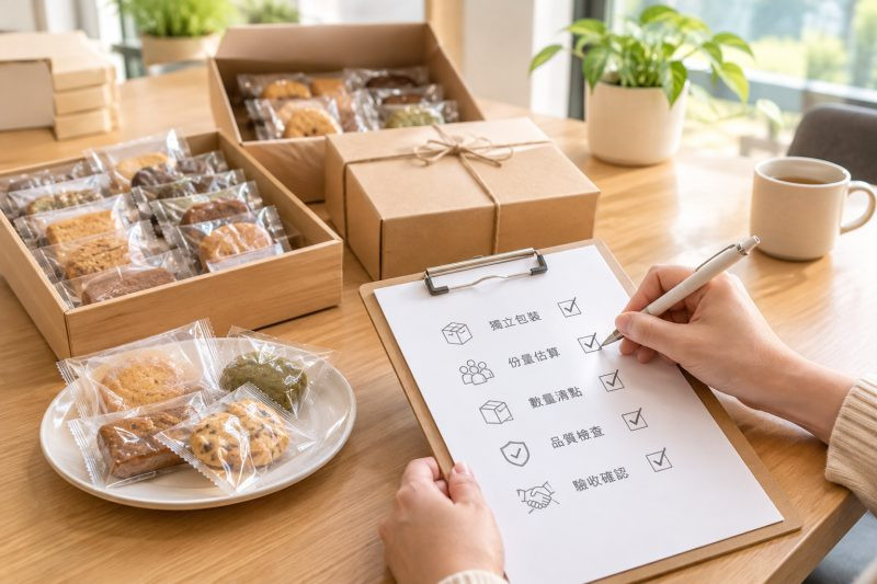 可填寫的核對表與驗收方式|辦公室分享伴手禮:獨立包裝與份量怎麼估算 說明圖